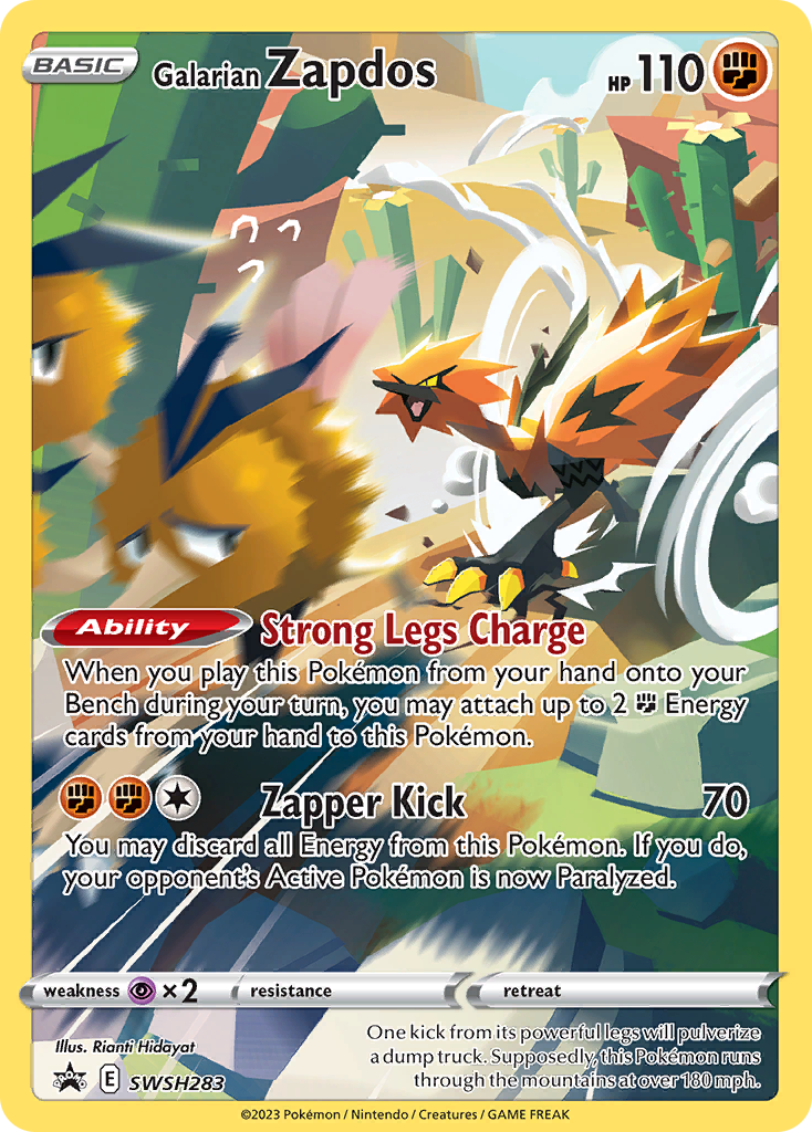 Zapdos SWSH283 Promo Crown Zenith Pokemon Card