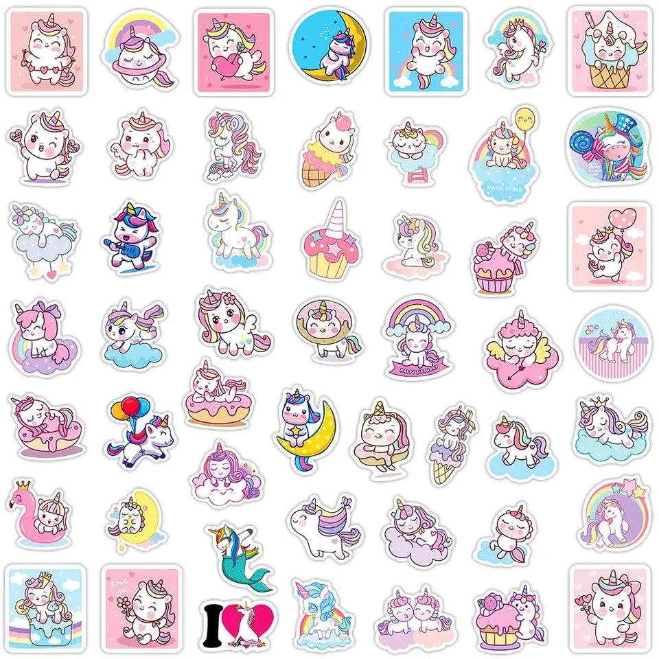 50 Cute Unicorn Stickers