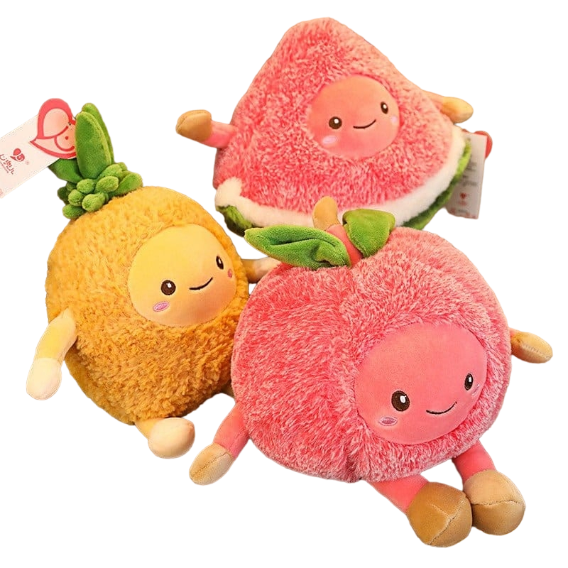 Fruit Plushies - Watermelon, Pineapple and Cherry Soft Toys for Kids, Adults and Babies The Plush Kingdom